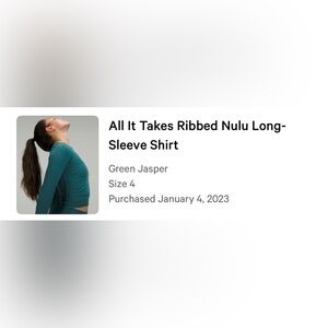 Lululemon all it takes longsleeve